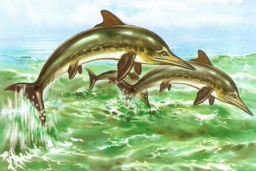 Изображение двух ихтиозавров