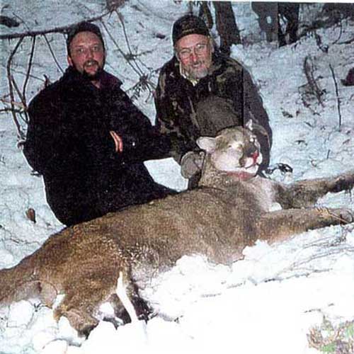 Охотники с убитым горным львом
